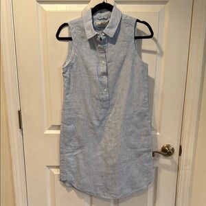 VINEYARD VINES Women’s Sleeveless Blue Linen Dress